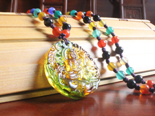 五色玛瑙琉璃项链-文殊菩萨