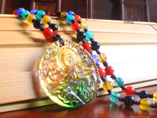 五色玛瑙琉璃项链-普贤菩萨